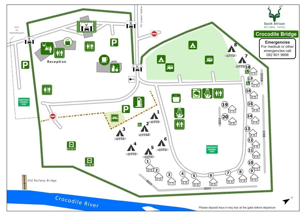 Crocodile Bridge Camp Map