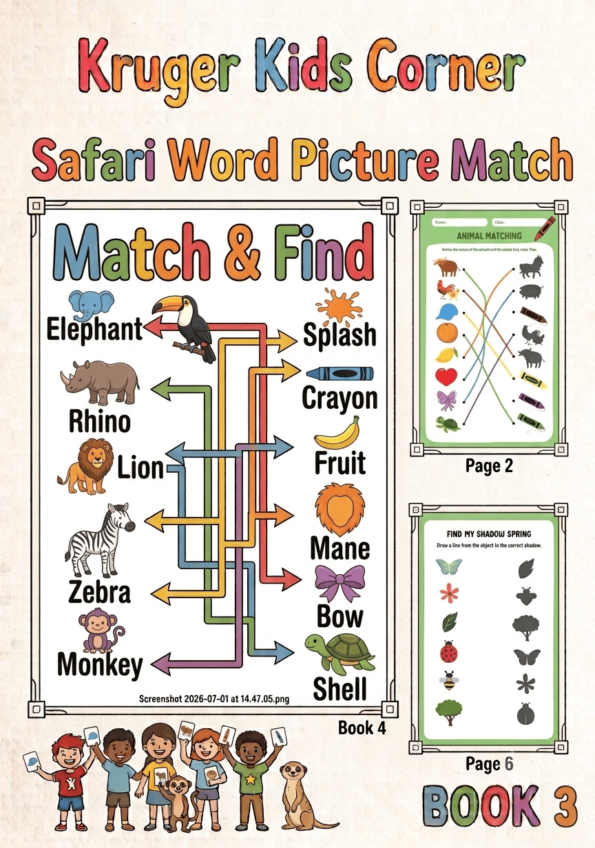 Educational Safari Games Picture Color Match - Volume 3